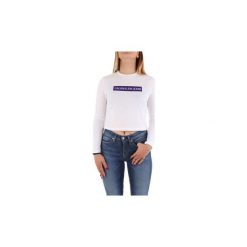 T-shirty z długim rękawem Calvin Klein Jeans J20J208880. Białe t-shirty damskie marki Calvin Klein Jeans, xs, bez wzorów, z jeansu, bez kołnierzyka. Za 147,94 zł.