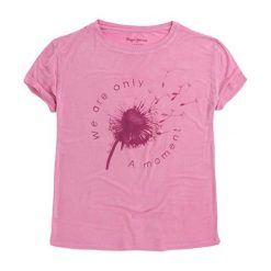 T-shirt w kolorze różowym. Różowe t-shirty damskie Pepe Jeans, Mexx, Pierre Cardin, xs, z nadrukiem, z okrągłym kołnierzem. W wyprzedaży za 74,95 zł.
