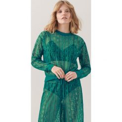 Bluzy damskie: Koronkowa bluza redesign – Turkusowy
