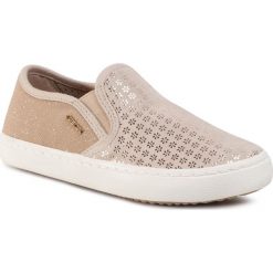 Tenisówki GEOX - J Kiwi G. D J62D5D 0JS11 C5000 S Beige. Brązowe trampki dziewczęce Geox, bez wzorów, ze skóry, bez zapięcia. W wyprzedaży za 179,00 zł.