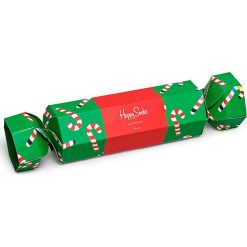 Happy Socks - Skarpetki Christmas Gift Box (2-pak). Zielone skarpetki damskie Happy Socks, bez wzorów, z elastanu. W wyprzedaży za 49,90 zł.