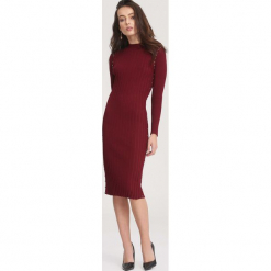 Bordowa Sukienka Powder Grey. Czerwone sukienki dzianinowe other, na jesień, l. Za 89,99 zł.