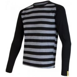 Sensor Bluzka Merino Wool Active M Black Stripes XL. Czarne koszulki męskie termoaktywne Sensor, xl, bez wzorów, z wełny, z długim rękawem. Za 209,00 zł.