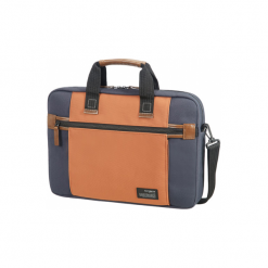 Samsonite Sideways 15.6" niebiesko-pomarańczowa. Pomarańczowe torby na laptopa Samsonite, bez wzorów, z tkaniny, casualowe. Za 219,00 zł.