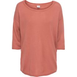 Sweter z plisą guzikową bonprix dymny brzoskwiniowy. Czerwone swetry klasyczne damskie bonprix. Za 59,99 zł.