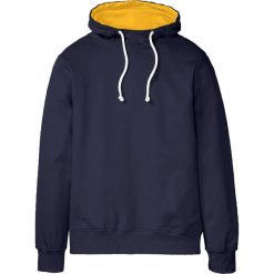 Bluza z kapturem bonprix ciemnoniebiesko-szafranowy żółty. Niebieskie bluzy męskie bonprix, xl, bez wzorów, z kapturem, bez rękawów, z kapturem. Za 89,99 zł.