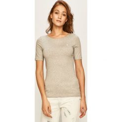 Marc O'Polo - T-shirt. Szare bluzki damskie Marc O'Polo, s, bez wzorów, z bawełny, casualowe, z okrągłym kołnierzem. W wyprzedaży za 99,90 zł.