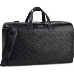 Torba GUESS - Dan 4G Embossed Travel TM6860 PL201 BLA. Czarne torby męskie skórzane Guess, z aplikacjami, ze skóry ekologicznej. W wyprzedaży za 589,00 zł.