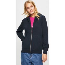 Tommy Hilfiger - Bluza. Szare bluzy damskie TOMMY HILFIGER, s, z nadrukiem, z bawełny, bez rękawów, z kapturem. W wyprzedaży za 359,90 zł.