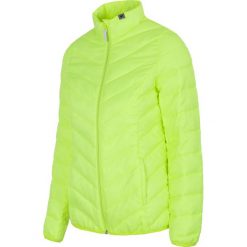 Bomberki damskie: Kurtka puchowa damska KUD002 – żółty neon – 4F