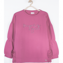 Bluza. Czerwone bluzy dziewczęce rozpinane SUPER GIRL, z bawełny, z długim rękawem, długie. Za 89,90 zł.