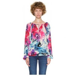 Desigual Bluzka Damska Zazil Xs Wielo Barwny. Niebieskie bluzki damskie Desigual, xs, bez wzorów, z materiału, bez kołnierzyka, bez rękawów. W wyprzedaży za 221,00 zł.