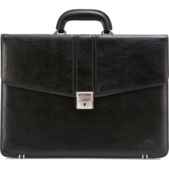 Teczka 29-3-023-1. Czarne aktówki męskie marki Wittchen, w paski, z materiału, eleganckie. Za 199,00 zł.