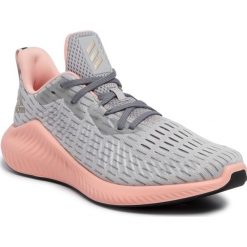 Buty adidas - Alphabounce+ F33913 Gretwo/Cybemt/Glopnk. Szare buty sportowe damskie Adidas, bez wzorów, z tworzywa sztucznego, sportowe, do biegania, adidas alphabounce. W wyprzedaży za 269,00 zł.