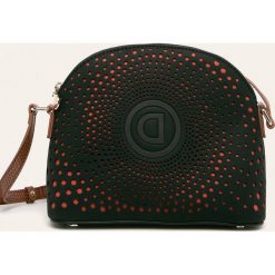 Desigual - Torebka. Brązowe listonoszki damskie Desigual, w paski, z poliesteru, na ramię, bez dodatków. Za 299,90 zł.