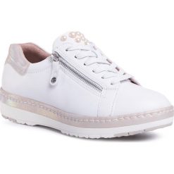 Sneakersy TAMARIS - 1-23711-24 White/Champ. 173. Białe półbuty damskie Tamaris, ze skóry ekologicznej. W wyprzedaży za 219,00 zł.