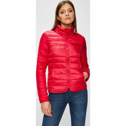 Only - Kurtka. Czerwone bomberki damskie ONLY, m, z materiału. W wyprzedaży za 179,90 zł.