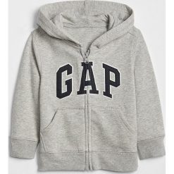 Bluza w kolorze szarym. Szare bluzy niemowlęce Gap Kids, z aplikacjami, bez rękawów, bez kaptura. W wyprzedaży za 72,95 zł.