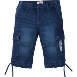 Bermudy dżinsowe ze stretchem Regular Fit bonprix niebieski "stone”. Niebieskie jeansy męskie bonprix, m, bez wzorów, z jeansu. Za 99,99 zł.