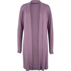 Długi shirt bez zapięcia bonprix matowy lawendowy. Fioletowe koszulki damskie marki bonprix, bez wzorów, bez kołnierzyka. Za 74,99 zł.