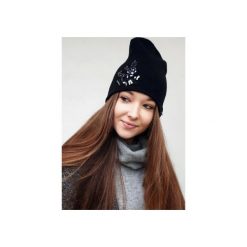 Czapki damskie: Czapka CHAPOOSIE Black Beanie & Frozen Flowers