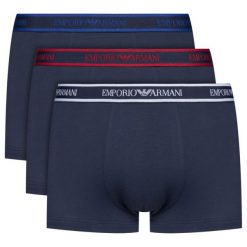 Komplet 3 par bokserek Emporio Armani Underwear 111357 0A717 40035. Niebieskie bokserki męskie Emporio Armani Underwear, bez wzorów. Za 229,00 zł.