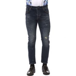 Spodnie w kolorze granatowym. Niebieskie jeansy męskie Frankie Morello, m, w paski, klasyczne. W wyprzedaży za 319,95 zł.