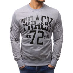 Bluzy męskie: Bluza męska z nadrukiem szara (bx1871)