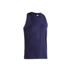 Koszulka bez rękawów Gym & Pilates 500 męska. Czarne koszulki męskie DOMYOS, xl, bez wzorów, z elastanu, bez kołnierzyka, bez rękawów. Za 14,99 zł.
