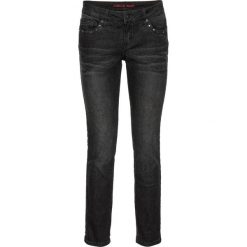 Dżinsy SKINNY z ćwiekami bonprix czarny "stone". Czarne jeansy damskie bonprix, z jeansu. Za 59,99 zł.