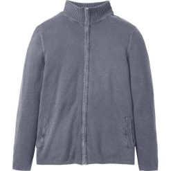 Sweter rozpinany ze stójką bonprix nocny niebieski. Niebieskie swetry męskie bonprix, s, bez wzorów. Za 49,99 zł.