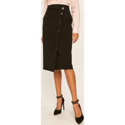 Dkny - Spódnica. Czarne spódniczki damskie DKNY, na co dzień, bez wzorów, z tkaniny, casualowe, midi, proste. W wyprzedaży za 359,90 zł.