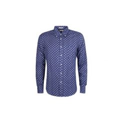 Koszule z długim rękawem Gant 341710 / Oxford Polka Dot. Niebieskie koszule męskie GANT, s, bez wzorów, bez kołnierzyka, z długim rękawem. Za 289,00 zł.
