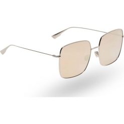 Srebrne okulary Dior z lustrzanymi szkłami. Szare okulary przeciwsłoneczne damskie Dior, eleganckie. Za 1989,00 zł.