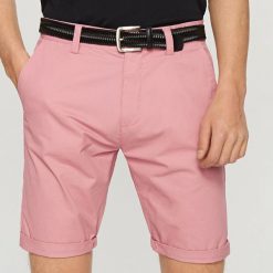 Spodenki i szorty męskie: Szorty chino regular fit - Różowy