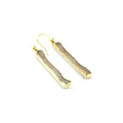 Earrings Long Agat Beż złoto. Szare kolczyki damskie marki Brazi druse jewelry, z agatem, złote. Za 220,00 zł.