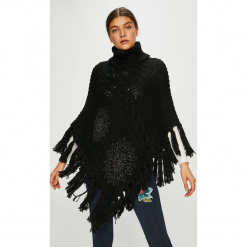 Desigual - Sweter. Czarne swetry klasyczne damskie Desigual, uniwersalny, z dzianiny. Za 399,90 zł.