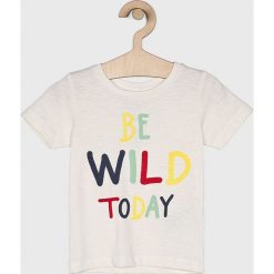 Name it - T-shirt dziecięcy 92-128 cm. Białe t-shirty chłopięce Name it, z nadrukiem, z bawełny, bez rękawów. W wyprzedaży za 29,90 zł.