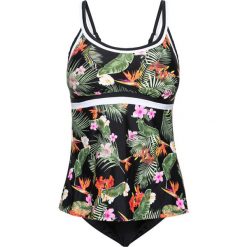 Tankini (2 części) bonprix czarny z nadrukiem. Czarne stroje kąpielowe damskie bonprix, z nadrukiem. Za 129,99 zł.