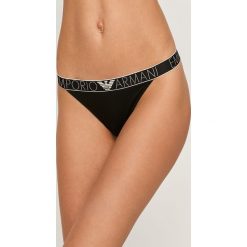 Emporio Armani - Stringi. Szare majtki damskie Emporio Armani, s, z nadrukiem, z elastanu. Za 119,90 zł.