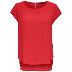ONLY Damska bluzka Vic S / S Solid Noos Wvn High Risk Red (rozmiar 38). Czerwone koszulki damskie ONLY, s, bez wzorów, z materiału, bez kołnierzyka. W wyprzedaży za 50,00 zł.