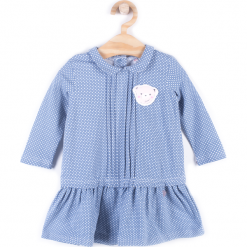 Sukienka. Niebieskie sukienki dziewczęce z falbanami HUG ME, z bawełny, z długim rękawem, długie. Za 49,90 zł.