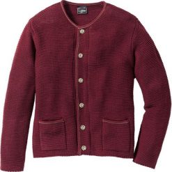 Kardigany męskie: Sweter rozpinany w ludowym stylu Regular Fit bonprix czerwony klonowy
