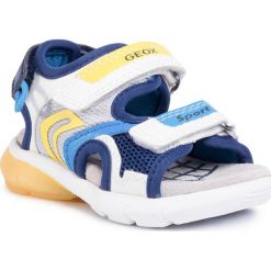 Sandały GEOX - B S. Flexyper B.B B022UB 0FE14 C0899 White/Navy. Białe sandały chłopięce Geox, ze skóry ekologicznej, bez zapięcia. W wyprzedaży za 209,00 zł.