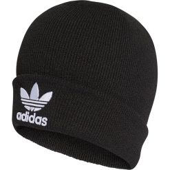 Czapka adidas Originals Trefoil Beanie (BK7634). Czarne czapki damskie marki Adidas, na zimę, bez wzorów, z materiału. Za 89,99 zł.