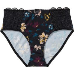 Figi maxi bonprix czarny z nadrukiem. Czarne majtki damskie bonprix, z koronki. Za 34,99 zł.