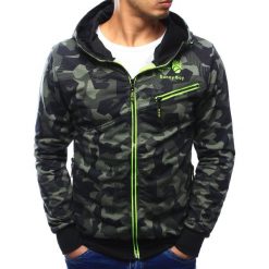 Bluzy męskie: Bluza męska rozpinana woodland camo (bx3081)