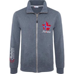Sweter rozpinany "Visby" w kolorze niebieskim. Niebieskie golfy męskie Nebulus, m, z nadrukiem. W wyprzedaży za 125,95 zł.