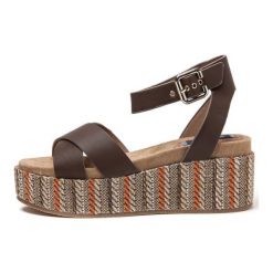 Wrangler Sandały Damskie Tempura Straw Cross 41 Brązowy. Pomarańczowe sandały damskie marki Wrangler, bez wzorów, bez obcasa, bez zapięcia. W wyprzedaży za 180,00 zł.