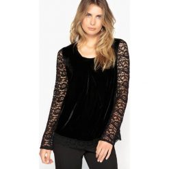 T-shirty damskie: T-shirt gładki z okrągłym dekoltem i długim rękawem